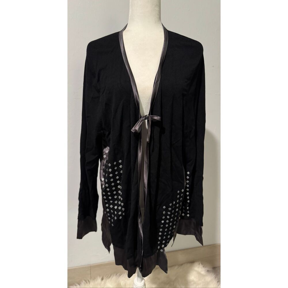 TS embroidered embellished tye front sweater S